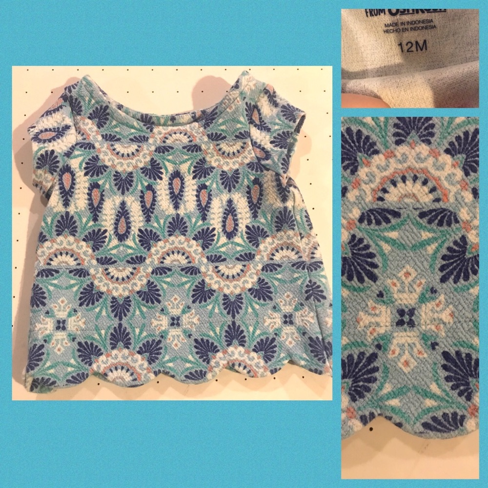 6 baby items for $15! Blue scallop tee 12 months